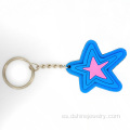 PVC suave 3D dibujos animados estrellas promocionales llaveros